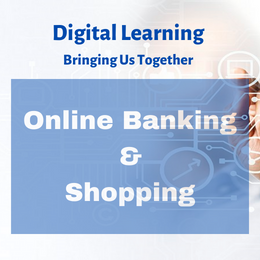 Text that reads, online banking and shopping.